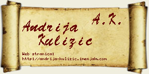 Andrija Kulizić vizit kartica